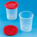 Urinbecher mit rotem Schnappdeckel, 125 ml  (500 Stck)