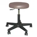 Drehhocker, KS-Gestell schwarz, fahrbar, für Hartböden mittelgrau