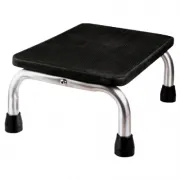 Fußauftritt, Gestell Edelstahl, schwarze Auftrittplatten, Belastbar bis ca. 200 kg 1-Stufig