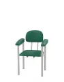 AGA Blutabnahmestuhl BES-1046, 2 Armsttzen Gestell lackiert RAL 9006 wei-aluminium-Hellbraun