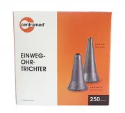 Einmal-Ohrtrichter für KaWe und Heine Otoskope, grau (250 Stück) Kinder 2,5 mm Drm.
