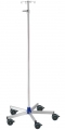 Infusionsständer Urologie, Edelstahl, komplett mit Edelstahl-Flaschenkreuz 5 kg pro Arm belastbar, fahrbar