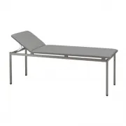 SCHMITZ varimed Untersuchungsliege 650 x 1950 x 50 mm, Polster Silbergrau 55 Classic Gestell RAL 9007 Graualuminium